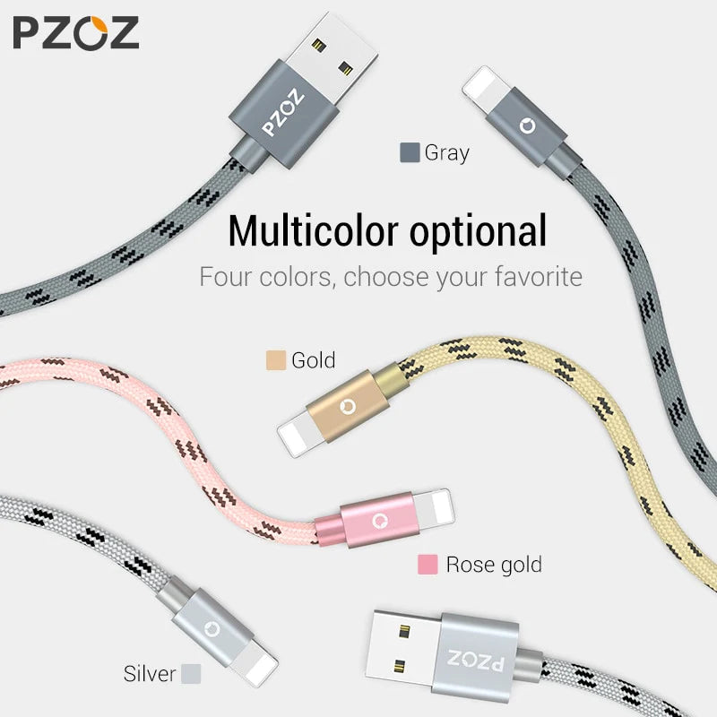 PZOZ Usb Cable for Iphone Cable 14 13 12 11 Pro Max Xs Xr X SE 8 7 6S plus Ipad Air Mini Fast Charging Cable for Iphone Charger