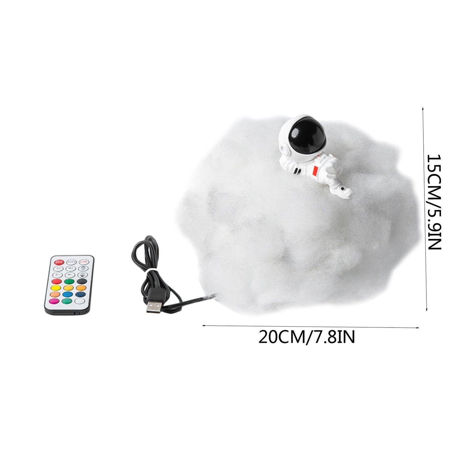 LED Colorful Clouds Astronaut Lamp With Rainbow Effect As Children's Night Light Kids Bedroom Night lamp Decor Home Moon Lamp