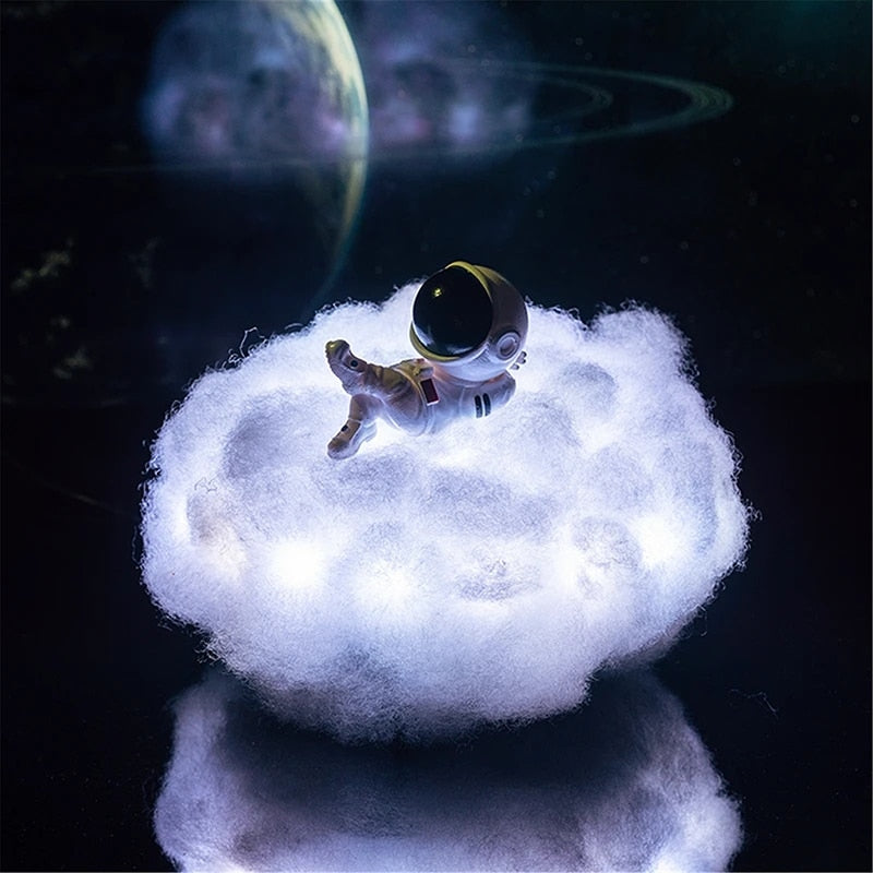 LED Colorful Clouds Astronaut Lamp With Rainbow Effect As Children's Night Light Kids Bedroom Night lamp Decor Home Moon Lamp