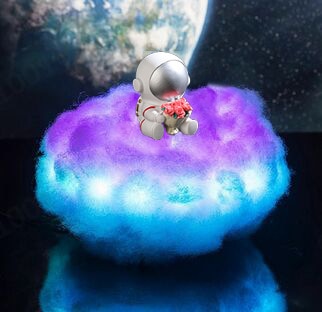 LED Colorful Clouds Astronaut Lamp With Rainbow Effect As Children's Night Light Kids Bedroom Night lamp Decor Home Moon Lamp