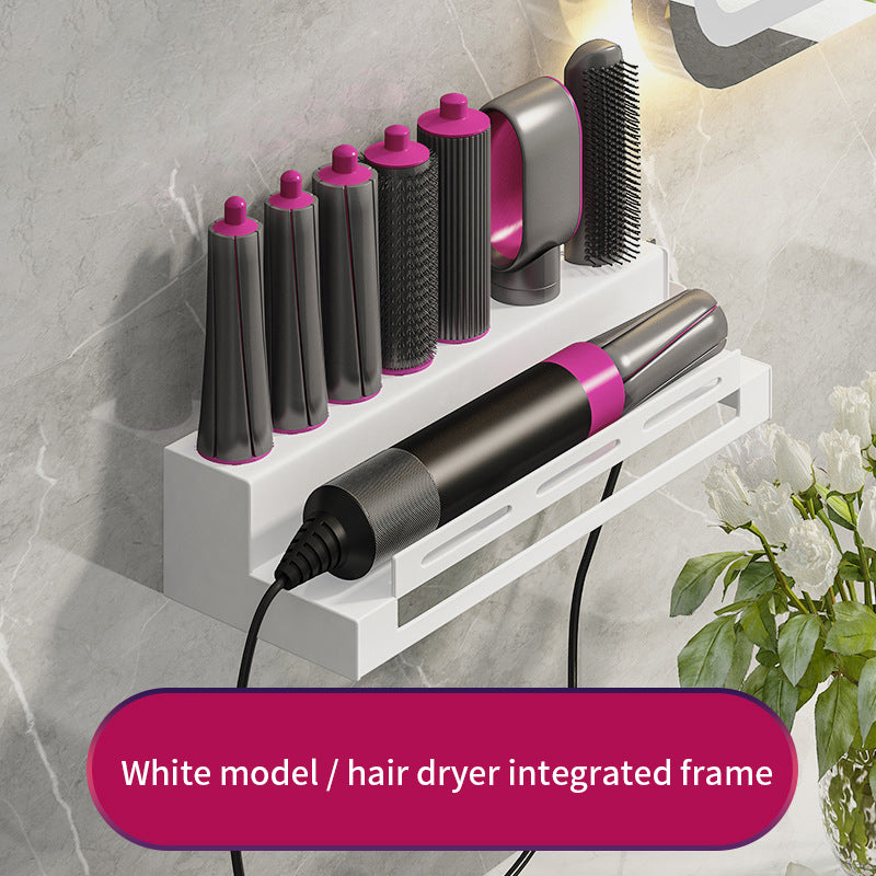 Hair Curling Stick Storage Rack No Punching Storage Rack Hair Styling Machine Wall Mounted Bathroom Storage Rack Bracket