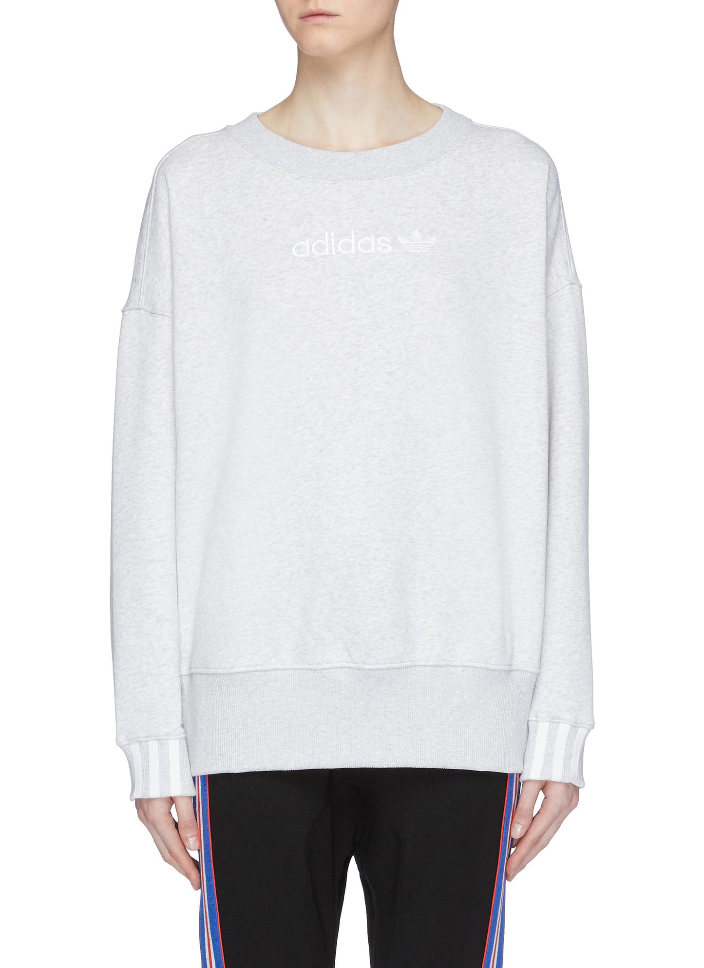 3-Stripes cuff logo embroidered sweatshirt - adidas - Grey