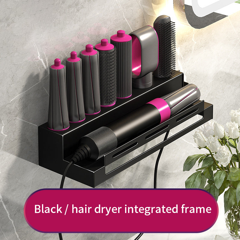 Hair Curling Stick Storage Rack No Punching Storage Rack Hair Styling Machine Wall Mounted Bathroom Storage Rack Bracket