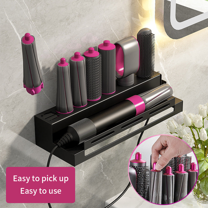 Hair Curling Stick Storage Rack No Punching Storage Rack Hair Styling Machine Wall Mounted Bathroom Storage Rack Bracket